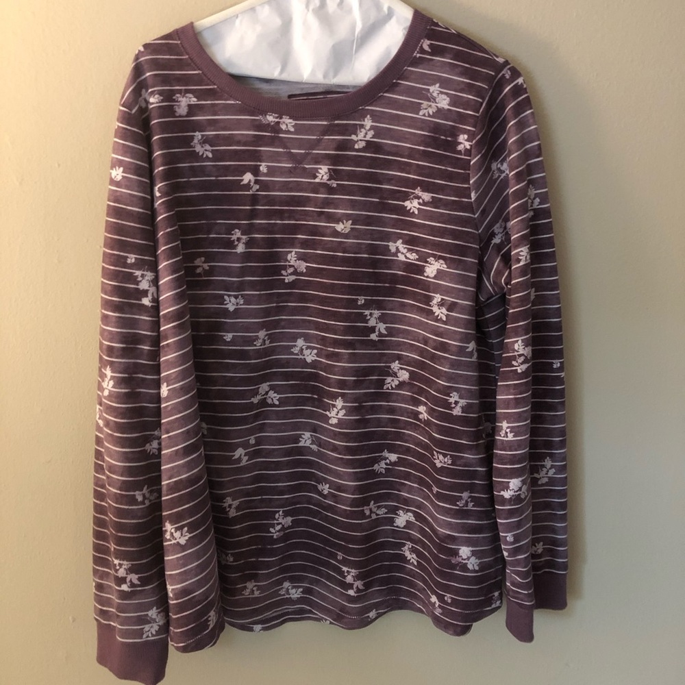 Sonoma Long Sleeve Striped/ Floral Shirt